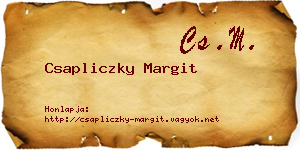 Csapliczky Margit névjegykártya